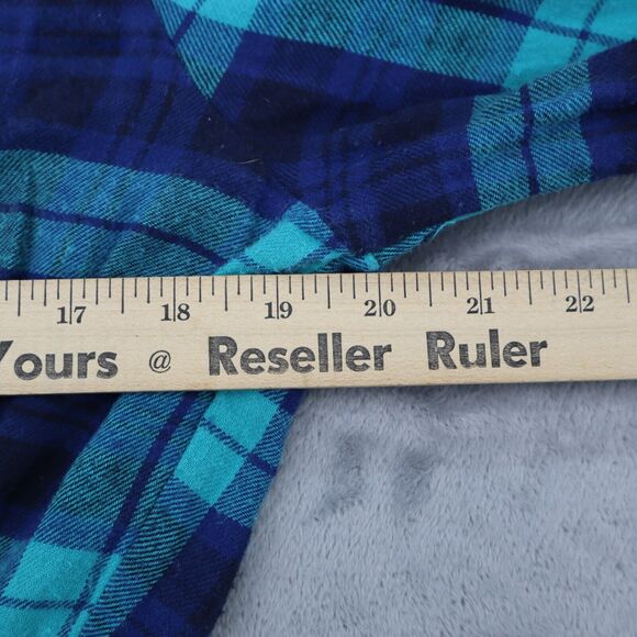 Active USA Dress Women Large Blue Green Casual Plaid Fit Flare A-Line Short - Picture 5 of 16